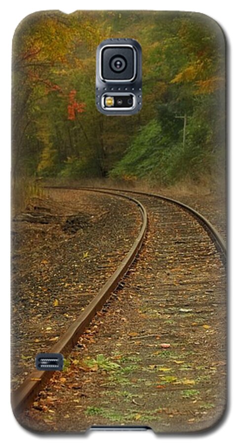 Train Galaxy S5 Case featuring the photograph Tracking thru the Woods by Karol Livote