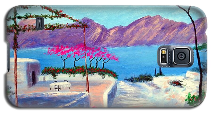 Trails Of Greece Galaxy S5 Case featuring the painting Trails Of Greece by Larry Cirigliano