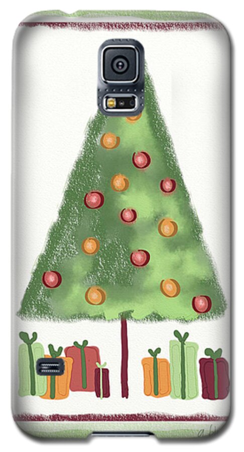 Tree Galaxy S5 Case featuring the digital art Tree With Presents by Arline Wagner