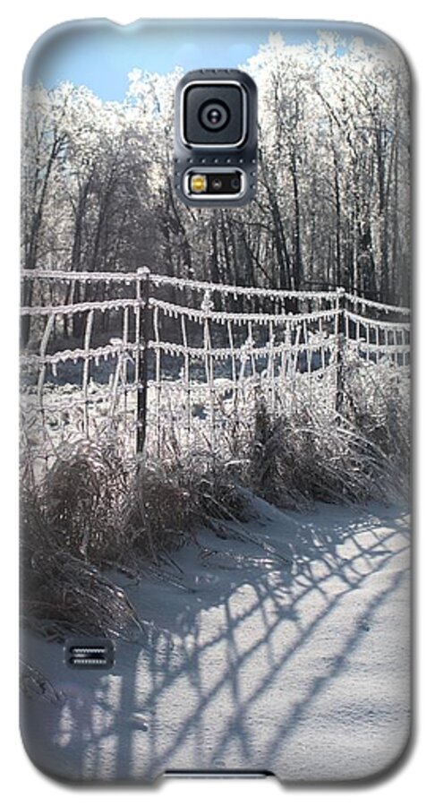 Ice Covered Trees And Fence Galaxy S5 Case featuring the photograph Trees and fence by Douglas Pike