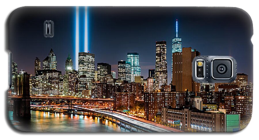 2014 Galaxy S5 Case featuring the photograph Tribute in Light memorial by Mihai Andritoiu