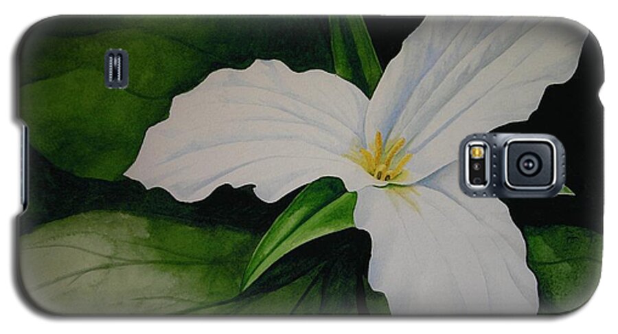 Flower Galaxy S5 Case featuring the painting Trillium by Charles Owens