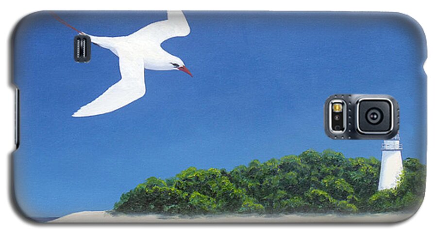 Nature Galaxy S5 Case featuring the painting Tropic bird and Light House by David Clode