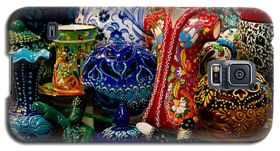 Grand Bazaar Galaxy S5 Case featuring the photograph Turkish Ceramic Pottery 2 by David Smith