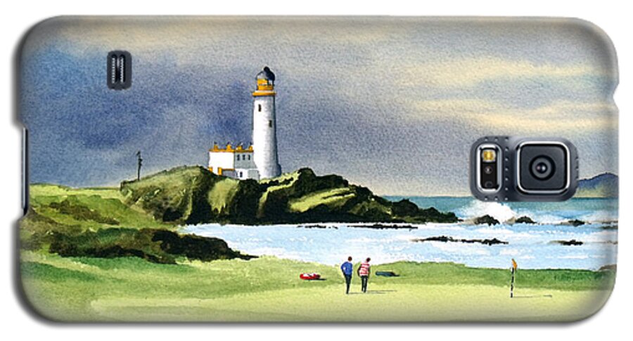 #faatoppicks Galaxy S5 Case featuring the painting Turnberry Golf Course Scotland 10th Green by Bill Holkham