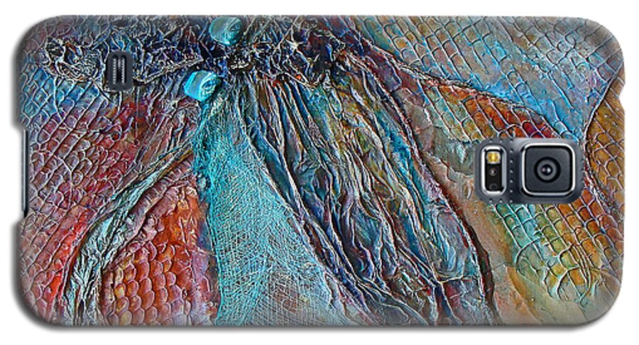 Mixed Media Galaxy S5 Case featuring the mixed media Turquoise Jewel by Phyllis Howard