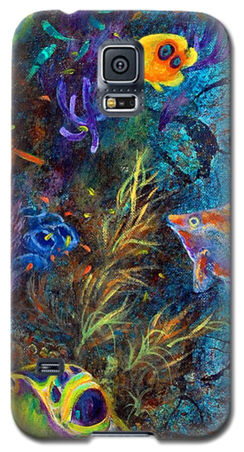 Sea Turtle Galaxy S5 Case featuring the painting Turtle Wall 3 by Ashley Kujan