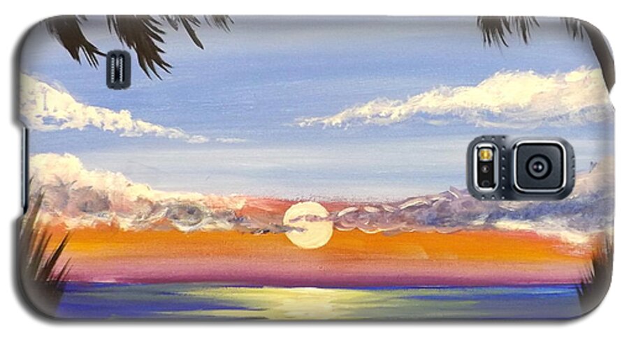 Twin Palms Galaxy S5 Case featuring the painting Twin Palms by Darren Robinson