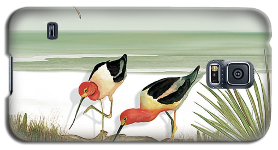 Avocets Galaxy S5 Case featuring the painting Two Avocets by Anne Beverley-Stamps