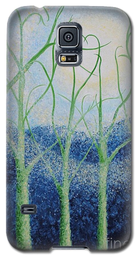 Blue Galaxy S5 Case featuring the painting Two Hearts by Holly Carmichael