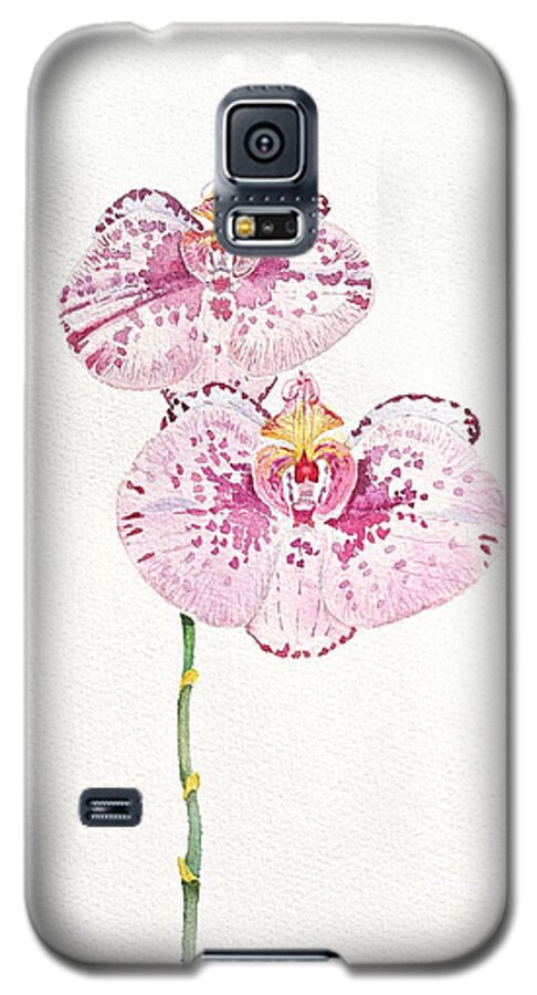 Orchid Galaxy S5 Case featuring the painting Two Orchids by Michele Myers