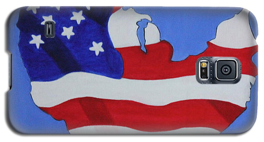 All Products Galaxy S5 Case featuring the painting Us Flag by Lorna Maza