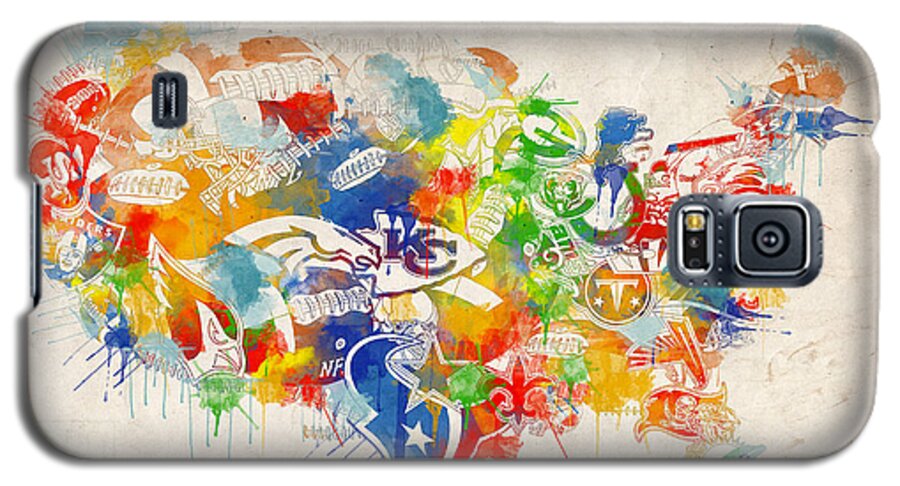 Nfl Galaxy S5 Case featuring the painting Usa Nfl Map Collage 12 by Bekim M
