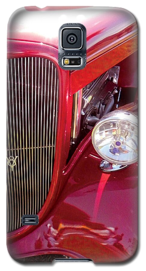 Red Galaxy S5 Case featuring the photograph V8 Classic Car by Val Miller