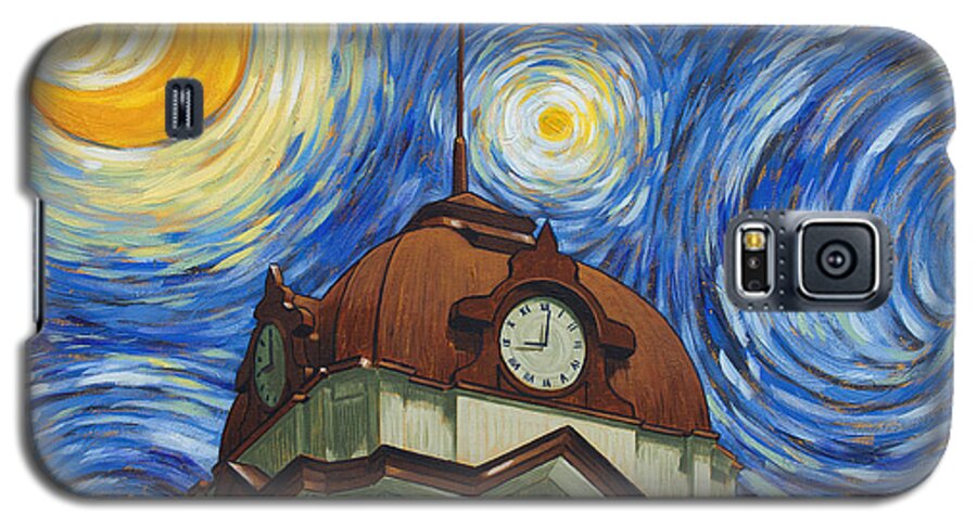 Starry Galaxy S5 Case featuring the painting Van Gogh Courthouse by Glenn Pollard
