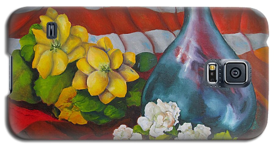 Flowers Galaxy S5 Case featuring the painting Vase with Flowers by Lisa Boyd