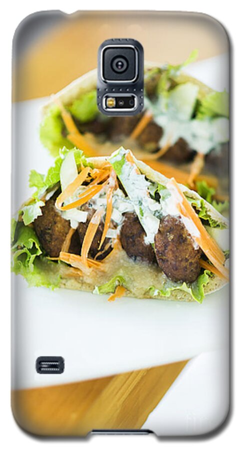 Bread Galaxy S5 Case featuring the photograph Vegetarian Falafel In Pita Bread Sandwich by JM Travel Photography