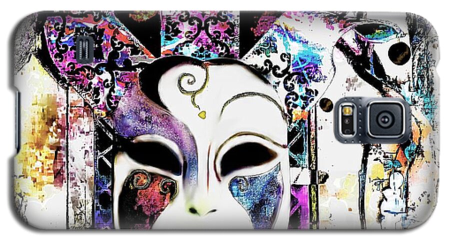 Wall Galaxy S5 Case featuring the painting Venetian Mask by Barbara Chichester