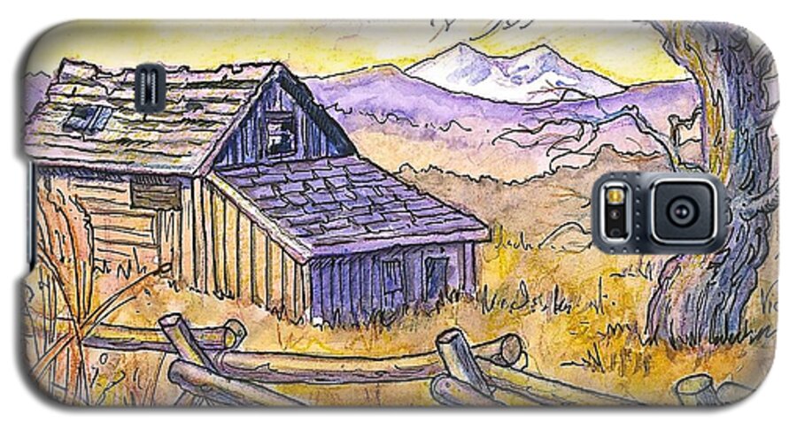 Watercolor And Ink Sketch Galaxy S5 Case featuring the painting View from Strauss Cabin Road by Victoria Lisi