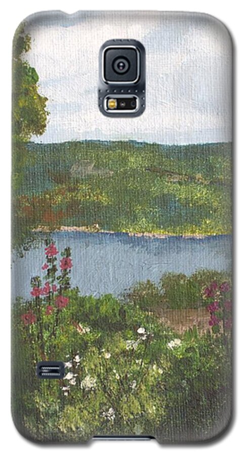 Bully Hill Vinyard Galaxy S5 Case featuring the painting View From the Garden by Cynthia Morgan