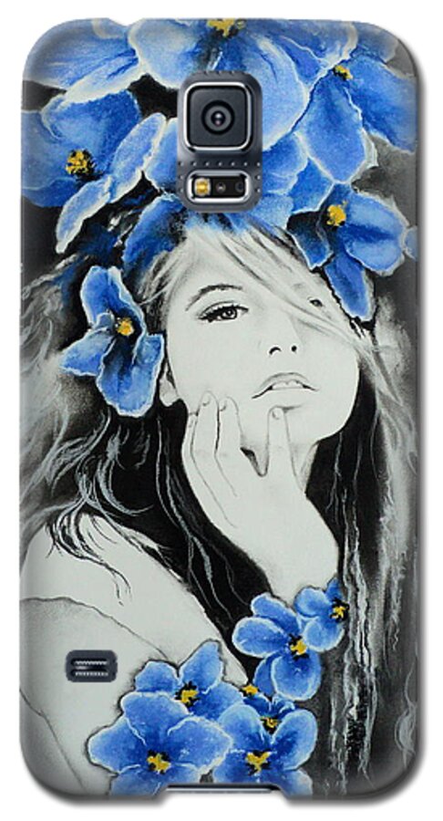 Violets Galaxy S5 Case featuring the drawing Violet by Carla Carson