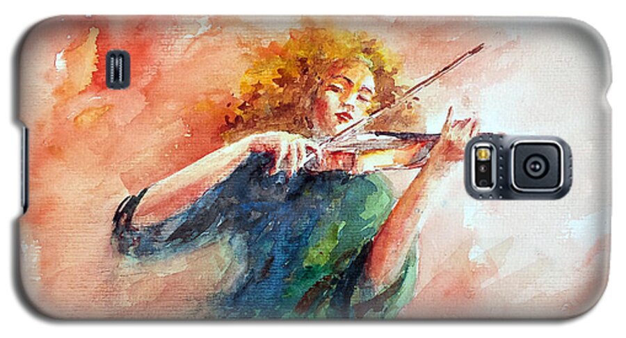 Violin Galaxy S5 Case featuring the painting Violinist by Faruk Koksal