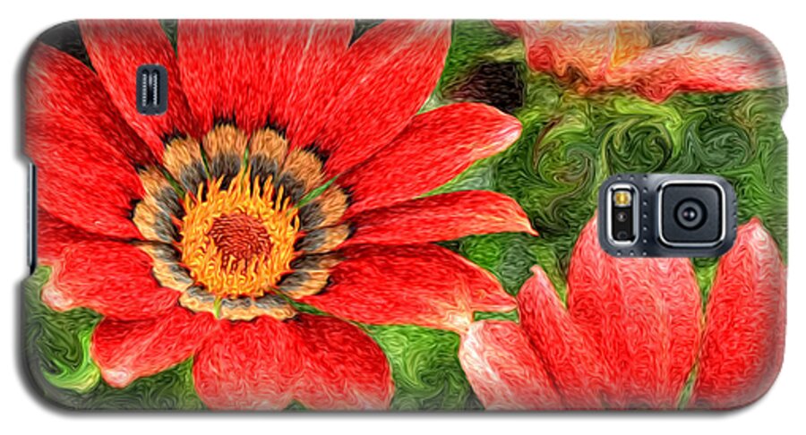 African Daisies Galaxy S5 Case featuring the photograph Vivid Orange African Daisy Digital Oil Painting by Beverly Claire Kaiya