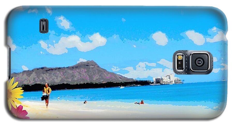 Beach Galaxy S5 Case featuring the photograph Waikiki Beach by Mindy Bench