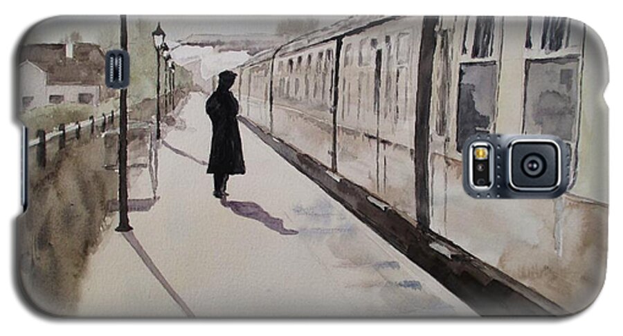 West Somerset Railway Galaxy S5 Case featuring the painting Waiting At Williton by Martin Howard