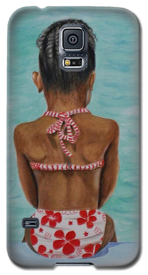 Children Galaxy S5 Case featuring the painting Waiting to Swim by Jill Ciccone Pike