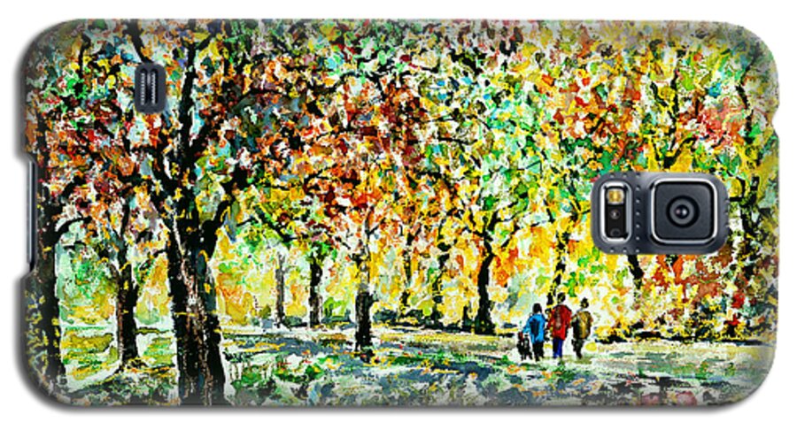 Watercolour Galaxy S5 Case featuring the painting Walking in the Park by Almo M