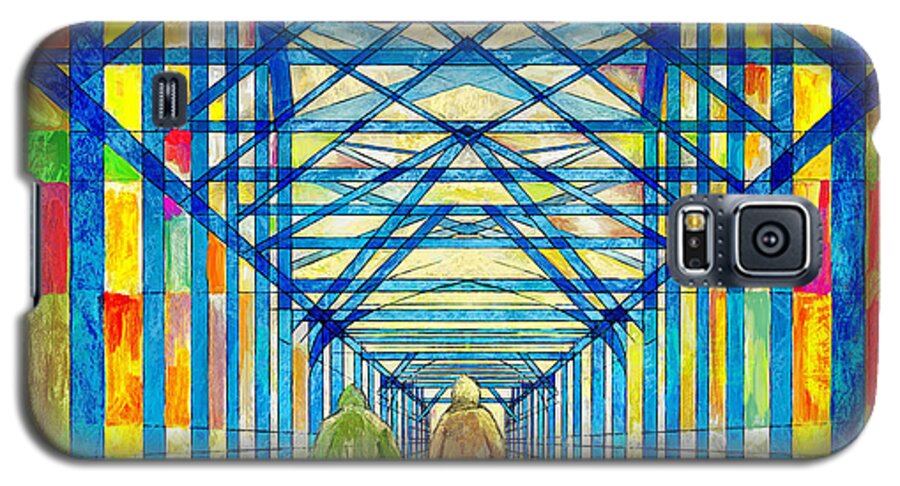 Walnut Street Galaxy S5 Case featuring the photograph Walkers On The Bridge Poster by Steven Llorca