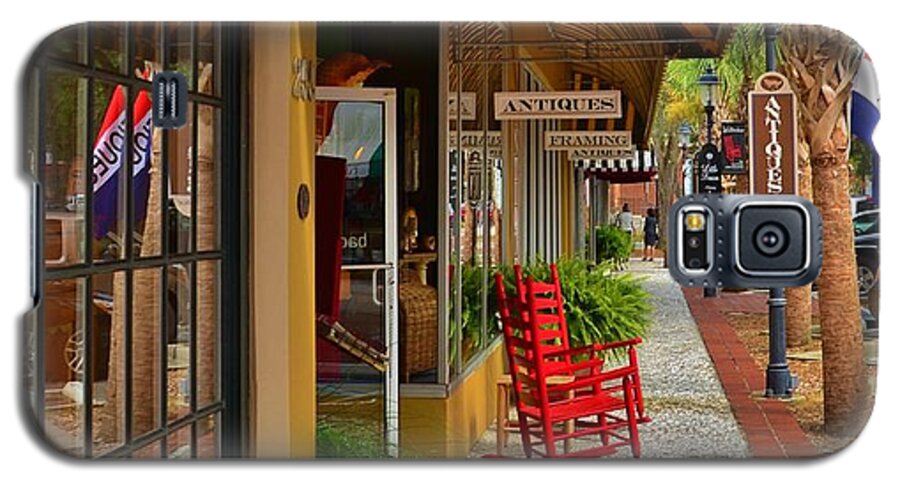Red Galaxy S5 Case featuring the photograph Walterboro SC Sidewalk by Bob Sample