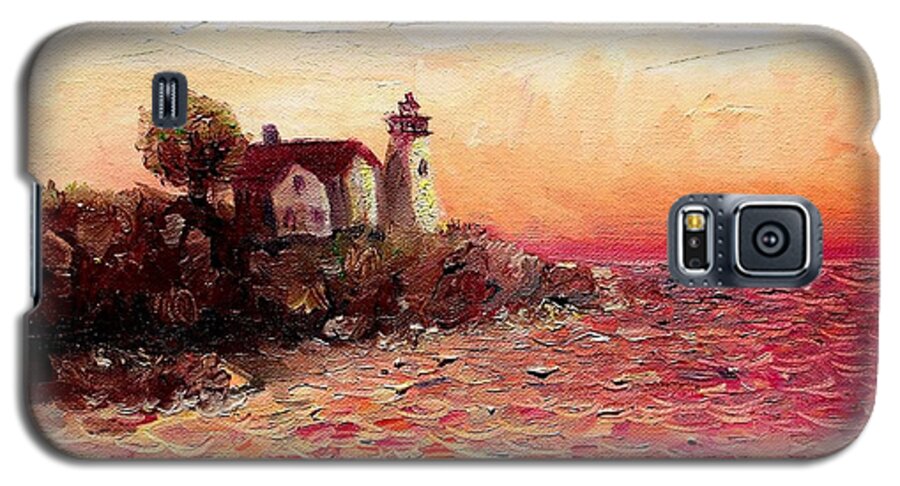 Lighthouse Galaxy S5 Case featuring the painting Watch Over Me by Shana Rowe Jackson