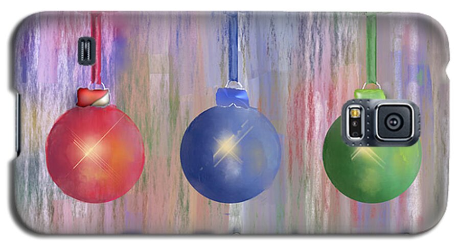 Christmas Galaxy S5 Case featuring the digital art Watercolor Christmas Bulbs by Arline Wagner