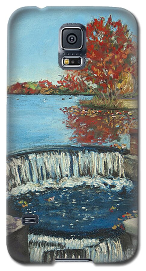Waterfall Galaxy S5 Case featuring the painting Waterfall Brookwood Hall by Susan Herbst