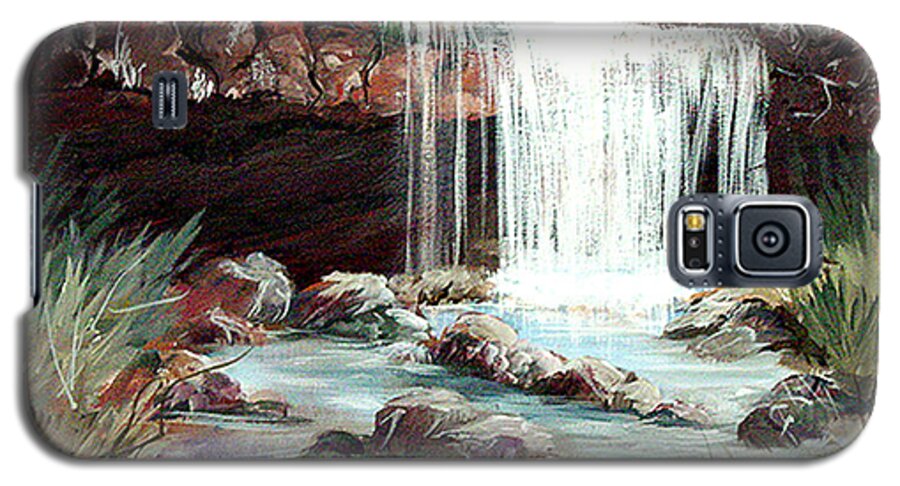 Waterfall Galaxy S5 Case featuring the painting Waterfall by Dorothy Maier