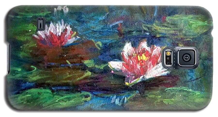 Waterlily In Water Galaxy S5 Case featuring the painting Waterlily In Water by Jieming Wang