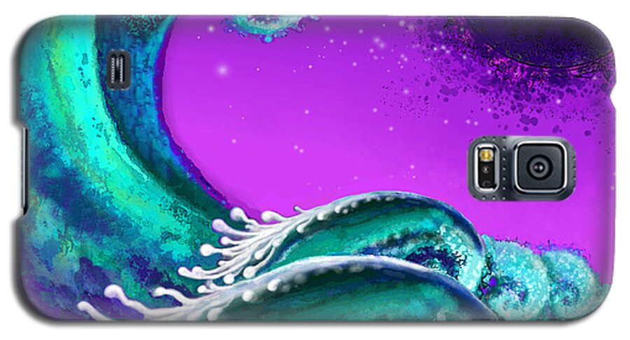 Wave Galaxy S5 Case featuring the digital art Waves by Carol Jacobs