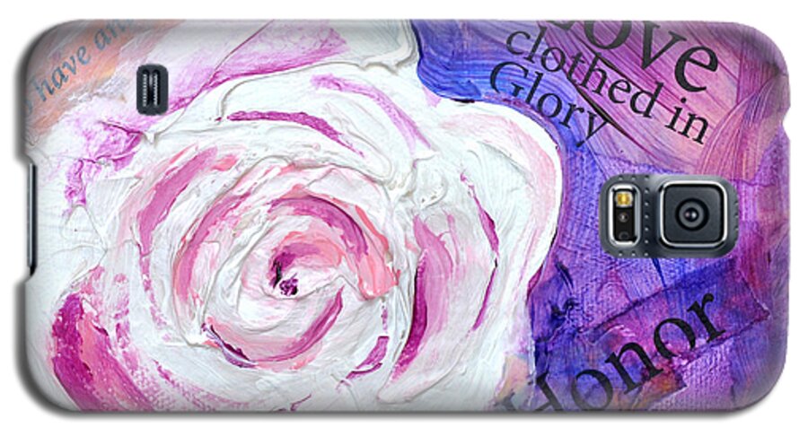 Our Wedding Galaxy S5 Case featuring the painting Wedding Rose by Lisa Jaworski