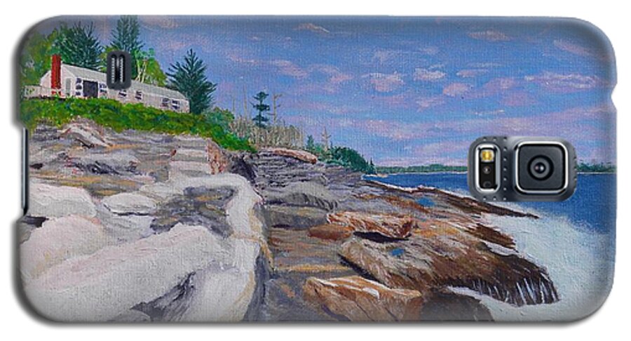 Cottage Galaxy S5 Case featuring the painting Weske Cottage by Scott W White
