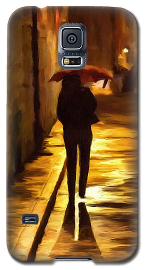 Wet Galaxy S5 Case featuring the painting Wet Rainy Night by Michael Pickett