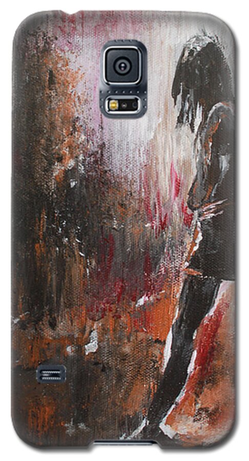 Girl Galaxy S5 Case featuring the painting We've Got Your Back by Lucy Matta