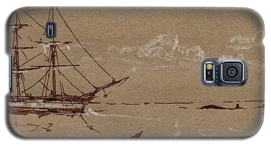 Artic Galaxy S5 Case featuring the painting Whaler ship frigate by Juan Bosco