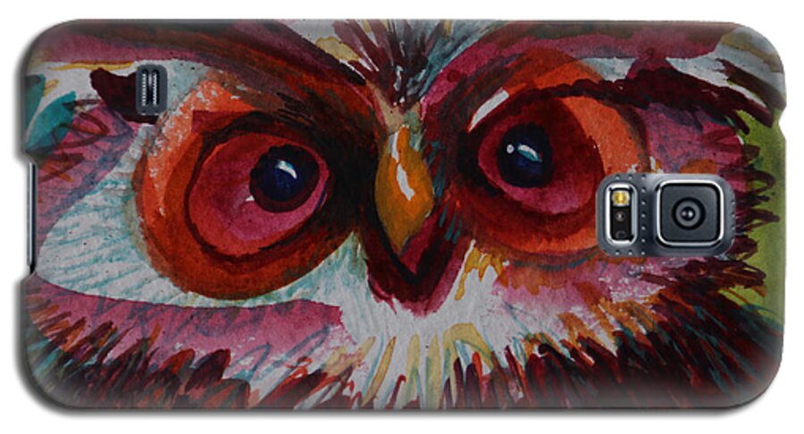  Owl Galaxy S5 Case featuring the painting What The ???? by Laurel Bahe