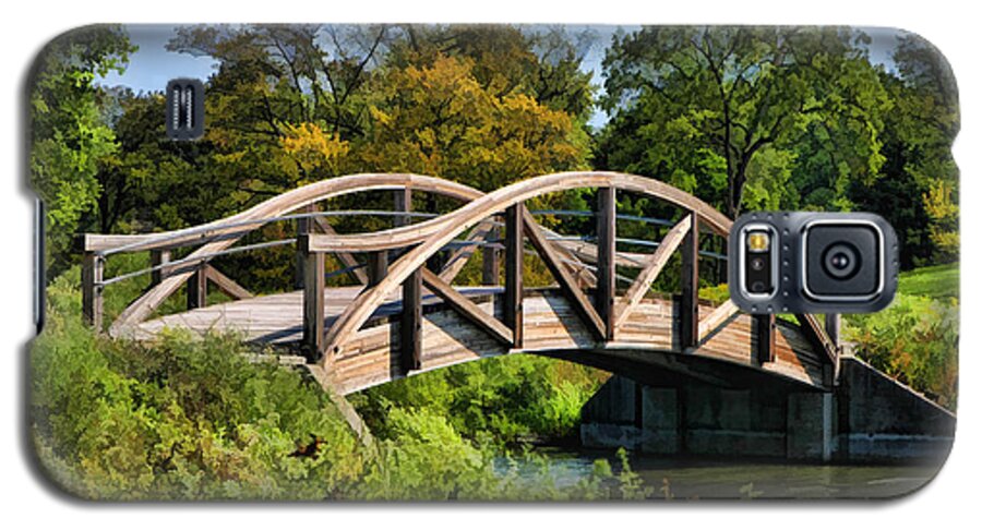 Wheaton Galaxy S5 Case featuring the painting Wheaton Northside Park Bridge by Christopher Arndt