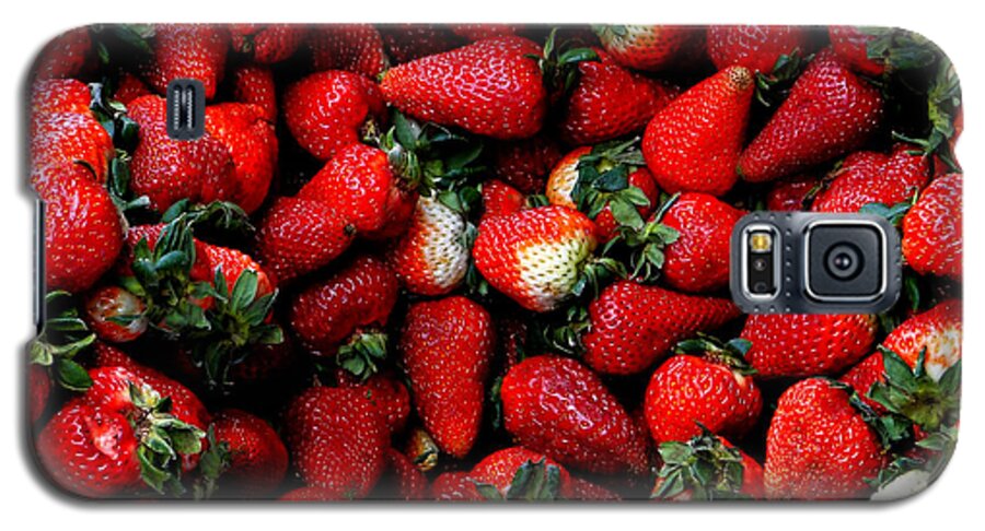 Strawberries Galaxy S5 Case featuring the photograph Wheelbarrow Of Strawberries by Al Bourassa