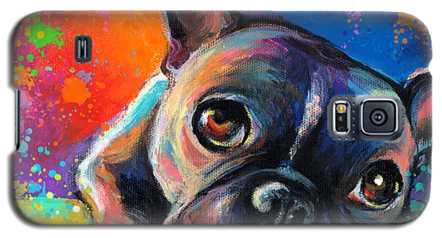 French Bulldog Prints Galaxy S5 Case featuring the painting Whimsical Colorful French Bulldog by Svetlana Novikova