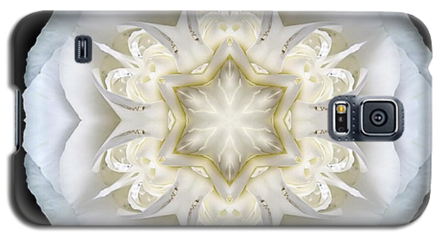 Flower Galaxy S5 Case featuring the photograph White Begonia II Flower Mandala by David J Bookbinder