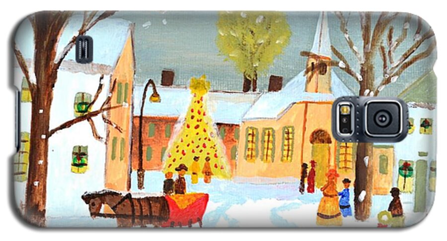 Christmas Card Galaxy S5 Case featuring the painting White Christmas by Magdalena Frohnsdorff